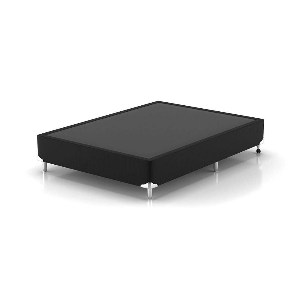 Cama Box Casal com Colchão Sofisticato (65x138x188) Grafite e Branco