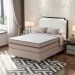 Cama Box Casal com Colchão Sonhare Mola Ensacada Bege