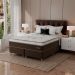 Cama Box King Londres com Colchão Molas Ensacadas (63x193x203) Marrom e Branca