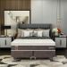 Cama Box King Naturale com Colchão Molas Ensacadas (67x193x203) Marrom e Branca