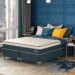 Cama Box King com Colchão Safira (63x193x203) Azul e Branco