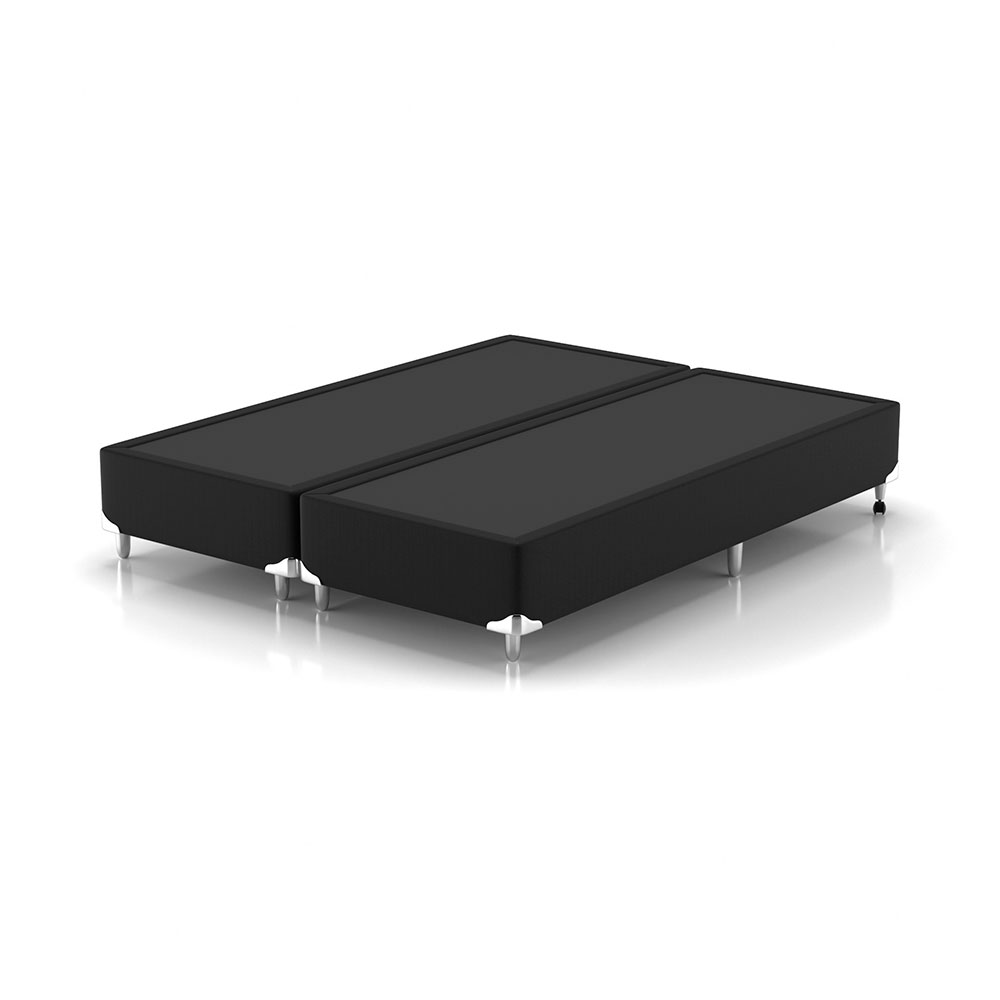 Cama Box King com Colchão Sofisticato (65x193x203) Grafite e Branco