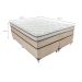 Cama Box Queen Aquarius com Colchão Queen Molas Ensacadas Bege e Branca