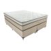 Cama Box Queen Aquarius com Colchão Queen Molas Ensacadas Bege e Branca