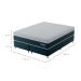 Cama Box Queen York com Colchão Molas Ensacadas (61x158x198) Azul e Branca