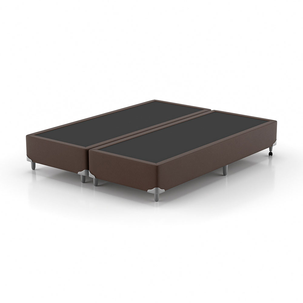 Cama Box Queen com Colchão Diamond Euro MR (63x158x198) Bege e Marrom