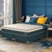 Cama Box Queen com Colchão Safira (63x158x198) Azul e Branco