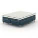 Cama Box Queen com Colchão Safira (63x158x198) Azul e Branco