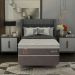 Cama Box Solteirão Naturale com Colchão Molas Ensacadas (67x108x198) Marrom e Branca