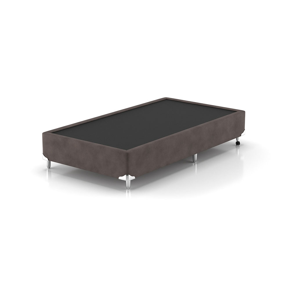 Cama Box Solteirão Naturale com Colchão Molas Ensacadas (67x108x198) Marrom e Branca