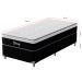 Cama Box Solteiro Gemini I com Colchão Solteiro Molas Ensacadas Grafite e Branca