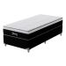Cama Box Solteiro Gemini I com Colchão Solteiro Molas Ensacadas Grafite e Branca