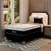 Cama Box Solteiro Gemini I com Colchão Solteiro Molas Ensacadas Grafite e Branca