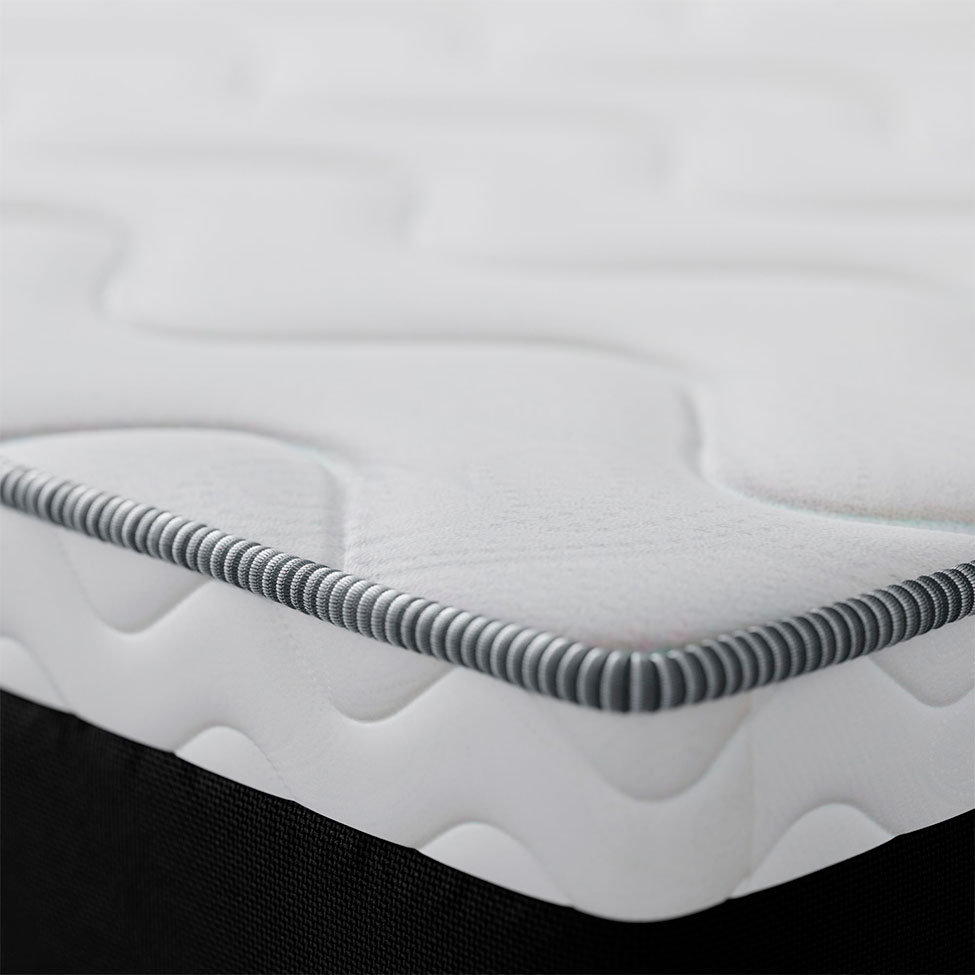 Cama Box Solteiro Gemini II com Colchão Solteiro Molas Ensacadas Grafite e Branca