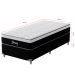 Cama Box Solteiro Gemini II com Colchão Solteiro Molas Ensacadas Grafite e Branca