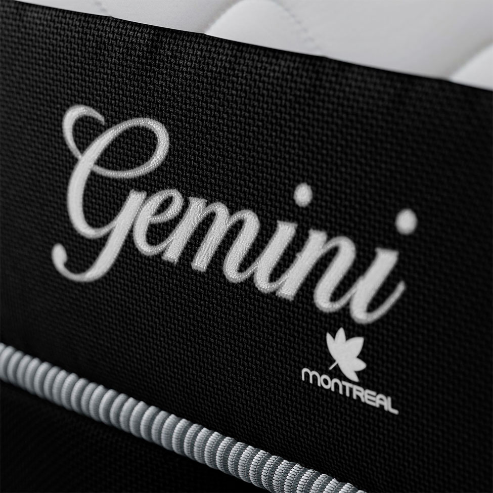 Cama Box Solteiro Gemini II com Colchão Solteiro Molas Ensacadas Grafite e Branca
