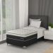 Cama Box Solteiro King Amarilis com Colchão D33 Preta e Branca