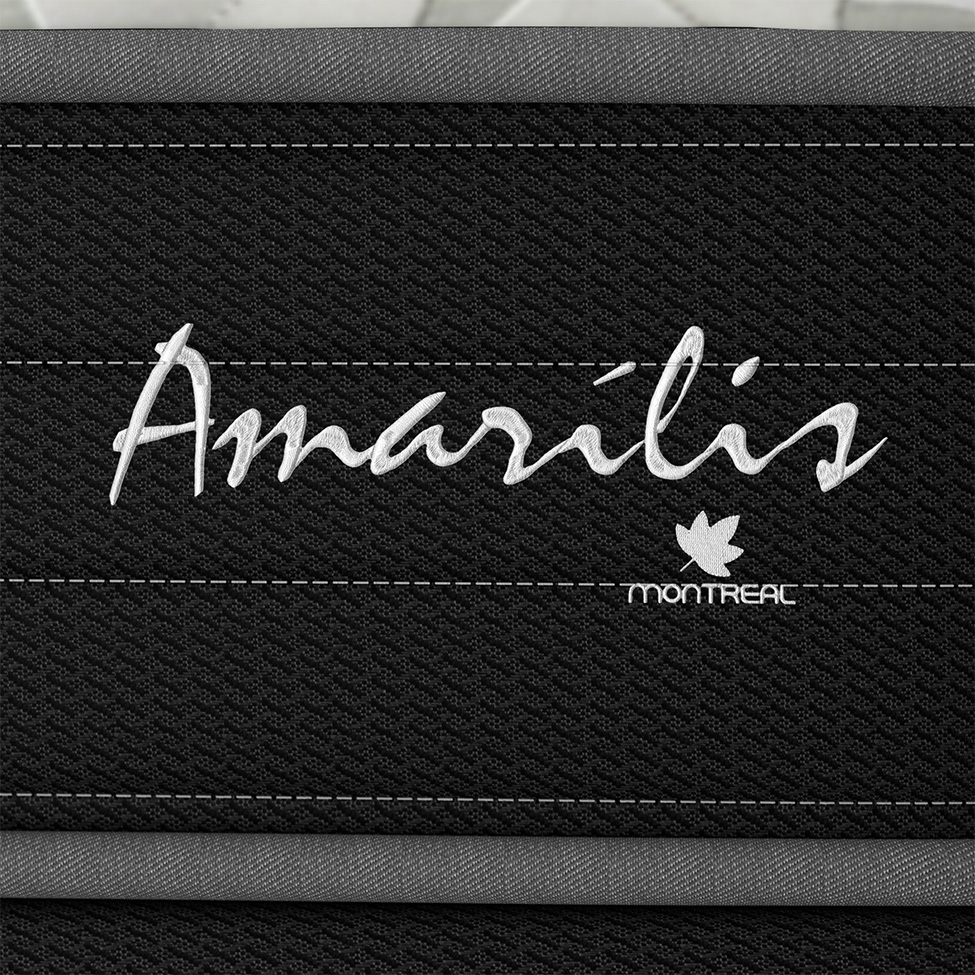 Cama Box Solteiro King Amarilis com Colchão D33 Preta e Branca