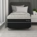 Cama Box Solteiro King Amarilis com Colchão D33 Preta e Branca