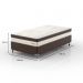 Cama Box Solteiro King com Colchão Diamond Euro MR (63x108x198) Bege e Marrom