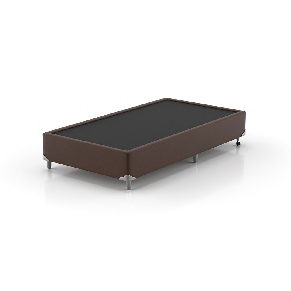 Cama Box Solteiro King com Colchão Diamond Euro MR (63x108x198) Bege e Marrom