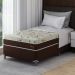 Cama Box Solteiro King com Colchão Hórus (63x108x198) Bege e Marrom