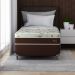 Cama Box Solteiro King com Colchão Hórus (63x108x198) Bege e Marrom