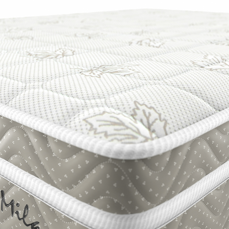 Cama Box Solteiro King com Colchão Milani Mola Verticoil Bege