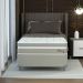 Cama Box Solteiro King com Colchão Milani Mola Verticoil Bege