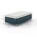 Cama Box Solteiro King com Colchão Safira (63x108x198) Azul e Branco