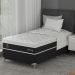Cama Box Solteiro King com Colchão Sofisticato (65x108x198) Grafite e Branco