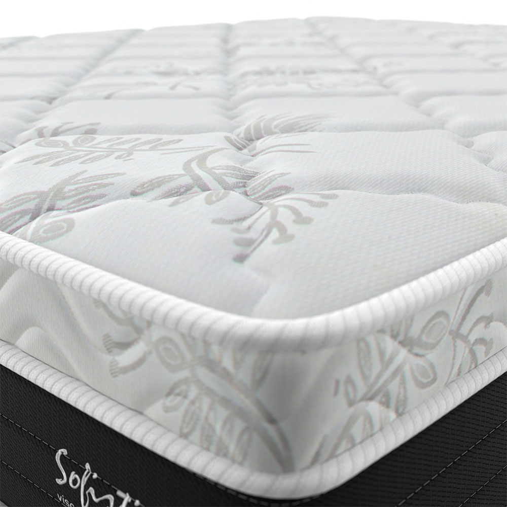 Cama Box Solteiro King com Colchão Sofisticato (65x108x198) Grafite e Branco