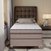 Cama Box Solteiro King com Colchão Sonhare Mola Ensacada Bege
