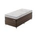 Cama Box Solteiro Londres com Colchão Molas Ensacadas (63x88x188) Marrom e Branca