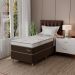 Cama Box Solteiro Londres com Colchão Molas Ensacadas (63x88x188) Marrom e Branca