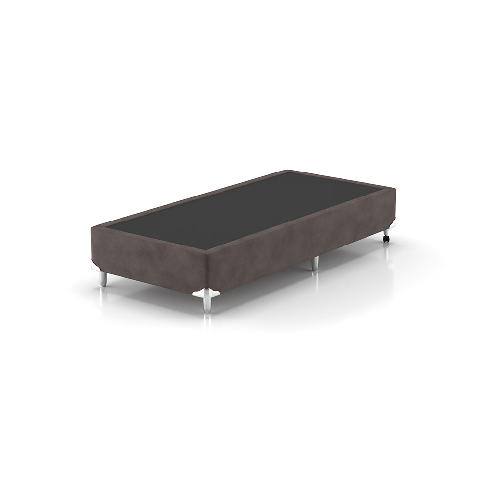 Cama Box Solteiro Naturale com Colchão Molas Ensacadas (67x88x188) Marrom e Branca