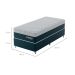 Cama Box Solteiro York com Colchão Molas Ensacadas (61x88x188) Azul e Branca