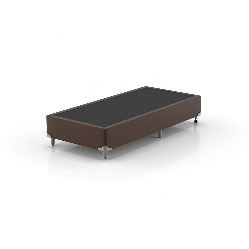Cama Box Solteiro com Colchão Diamond Euro MR (63x88x188) Bege e Marrom
