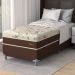 Cama Box Solteiro com Colchão Hórus (63x88x188) Bege e Marrom