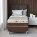 Cama Box Solteiro com Colchão Hórus (63x88x188) Bege e Marrom