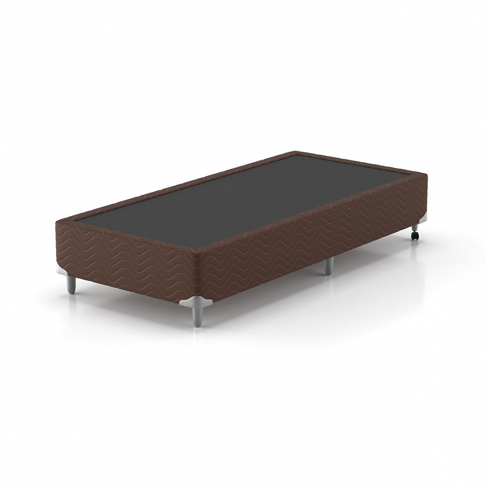 Cama Box Solteiro com Colchão Hórus (63x88x188) Bege e Marrom