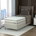 Cama Box Solteiro com Colchão Milani Mola Verticoil Bege