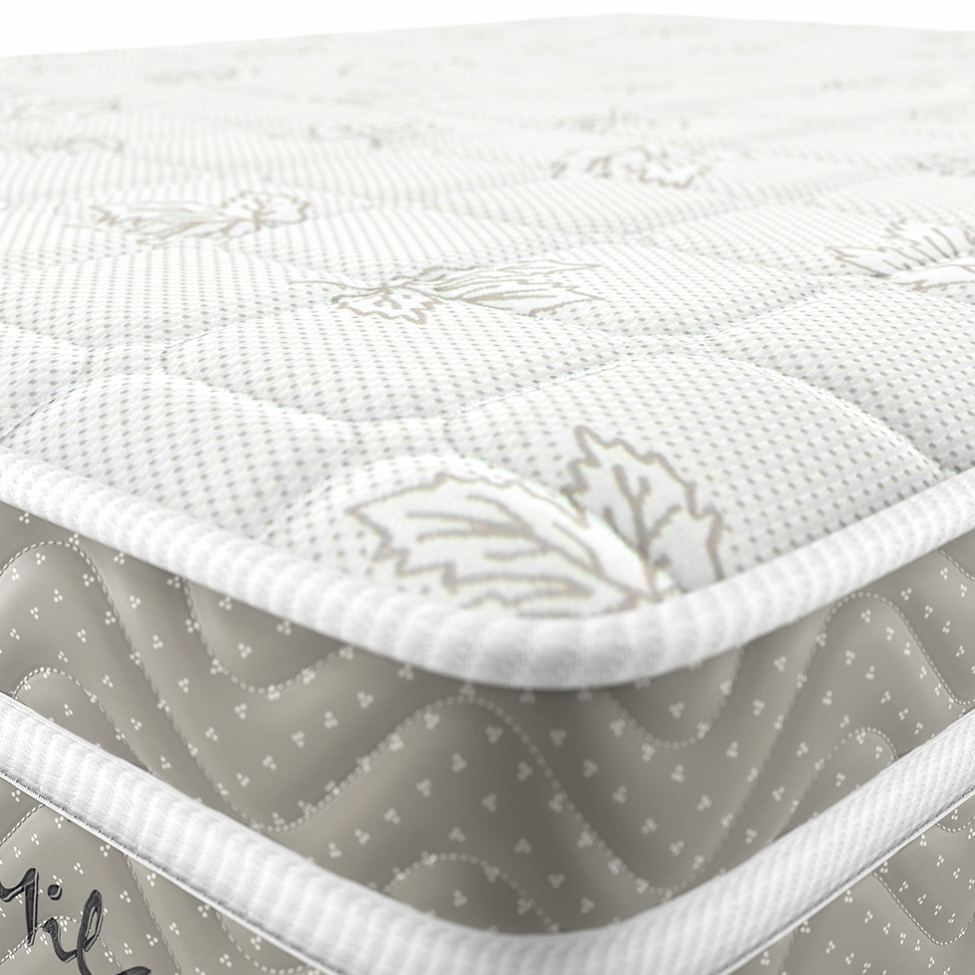 Cama Box Solteiro com Colchão Milani Mola Verticoil Bege