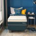 Cama Box Solteiro com Colchão Safira (63x88x188) Azul e Branco
