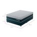 Cama Box Viúva York com Colchão Molas Ensacadas (61x128x188) Azul e Branca