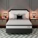 Cama Box com Colchão Casal Sigma Misto (22x138x188) Branco e Cinza