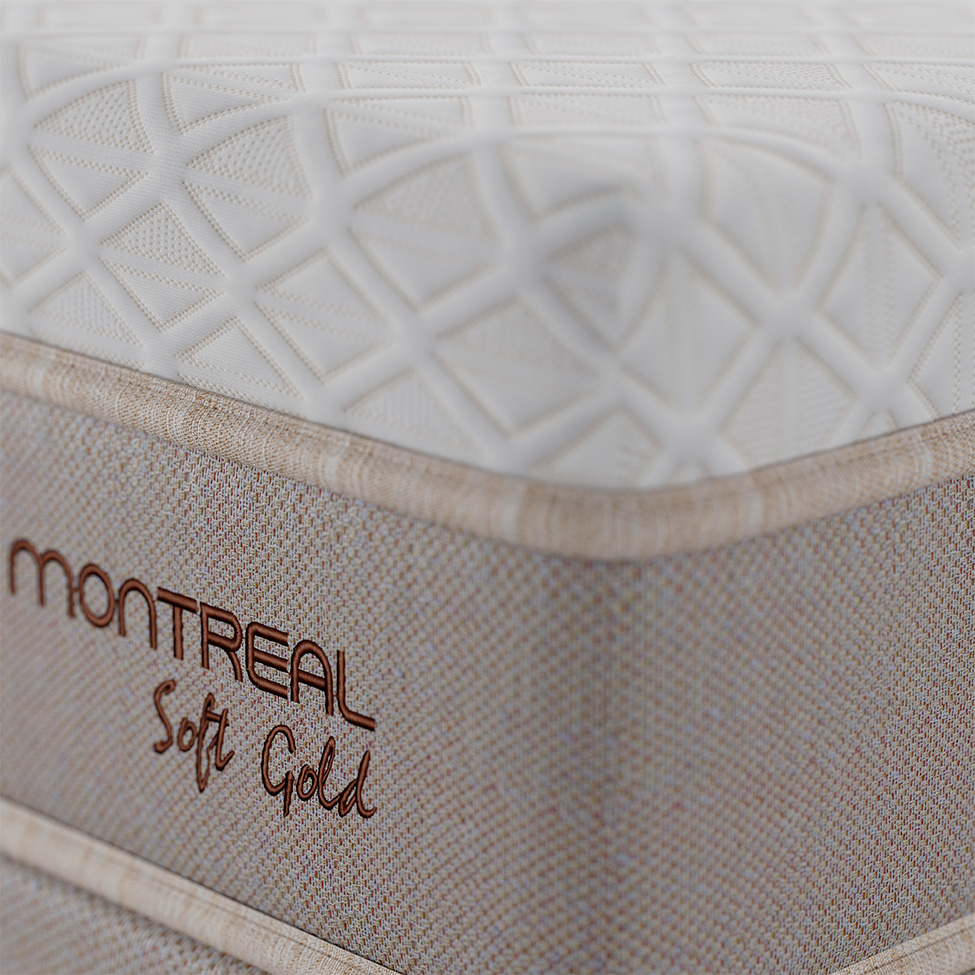 Cama Box com Colchão King Soft Gold Molas Ensacadas (28x193x203) Bege