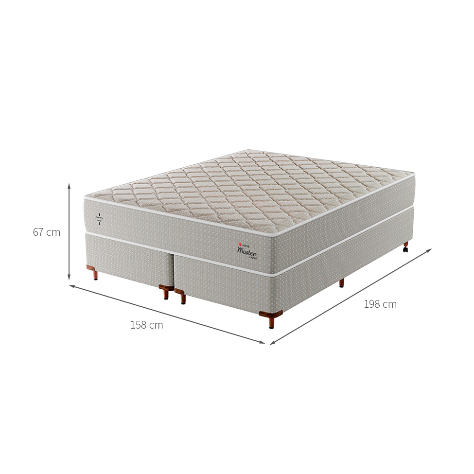 Cama Box com Colchão Queen Master Hotel Molejo Superlastic (67x158x198) Bege