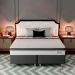 Cama Box com Colchão Queen Sigma Molas Ensacadas (22x158x198) Branco e Cinza