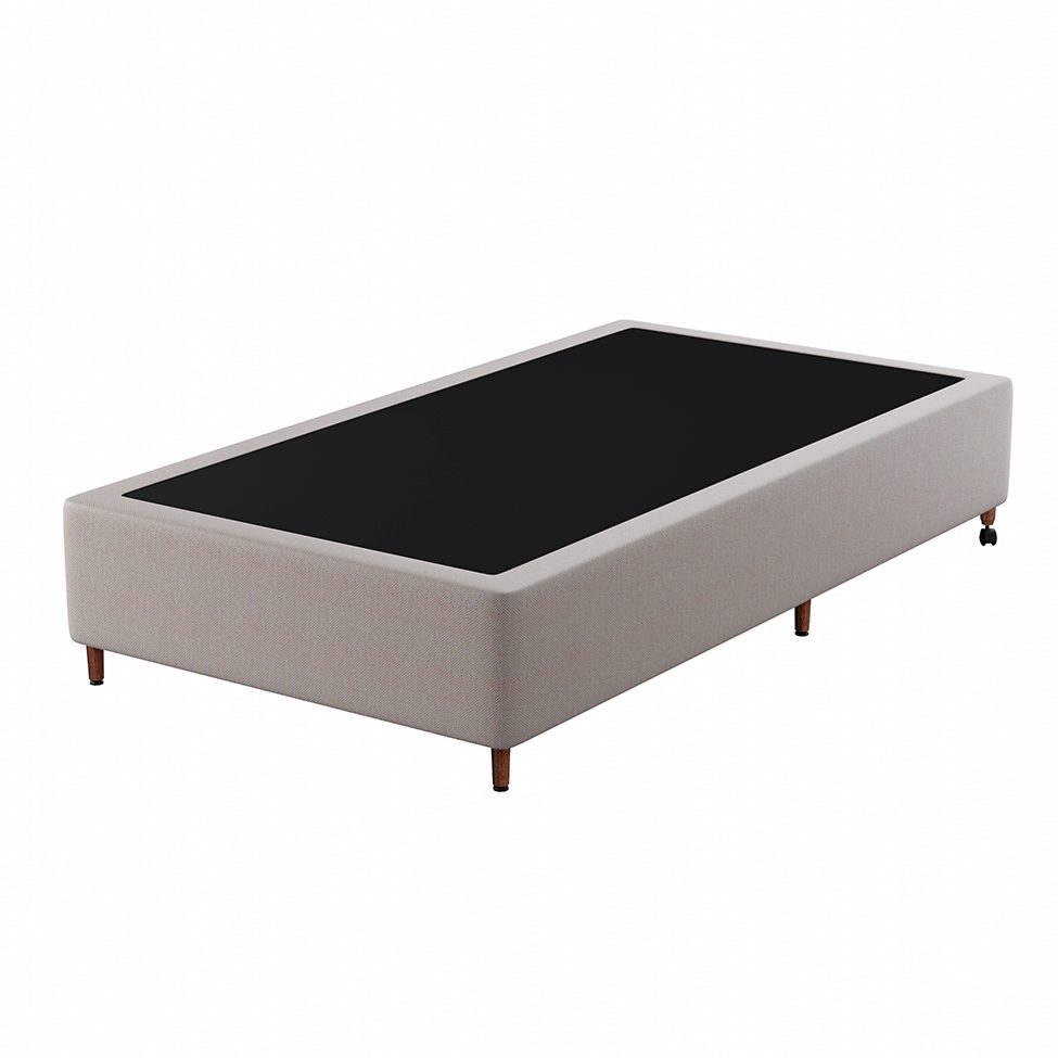 Cama Box com Colchão Solteirão Soft Gold Molas Ensacadas (28x96x203) Bege